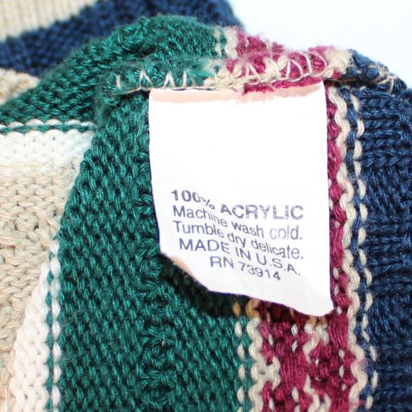 Vintage Alfred Dunner Short Sleeve Sweater Navy, Burgundy & Green Sz M - Picture 4 of 7